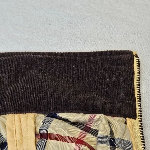 Vintage Brooks Brothers Quilted Yellow & Corduroy Front Zip Plaid Lined Vest - Picture 9 of 11